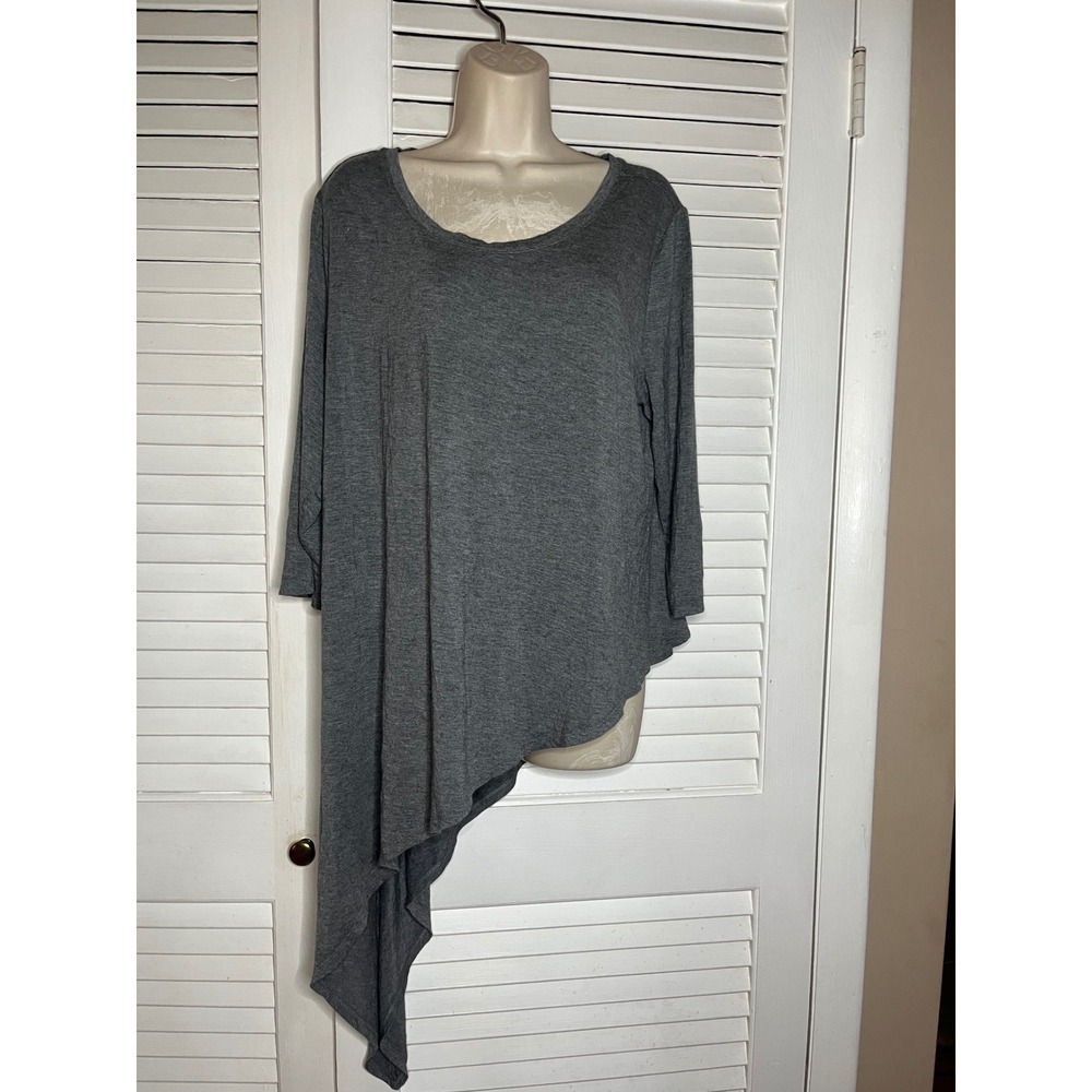 Soma Asymmetrical Tunic Top Charcoal Gray Long Sleeve Women's XL
